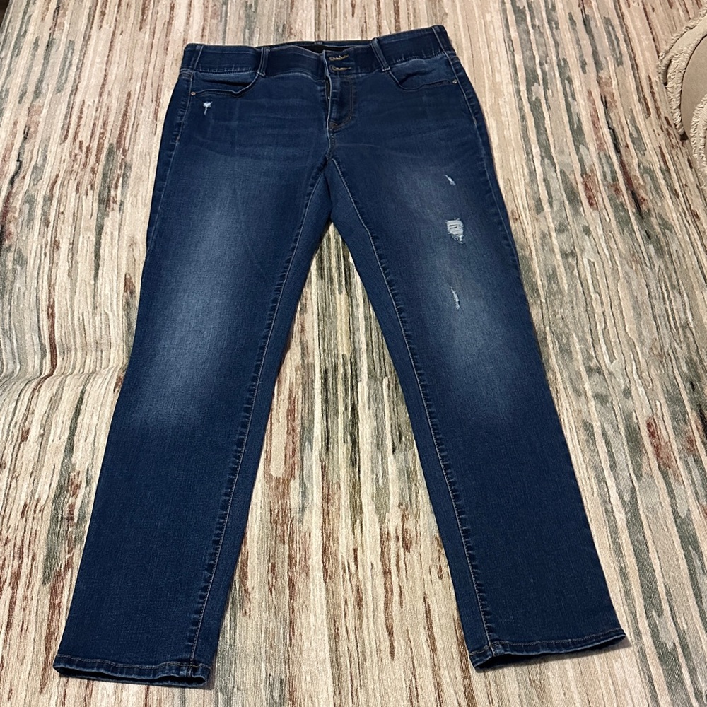 Tummy Control Apt. 9 Dark Blue Straight Leg Women's Jeans size 14